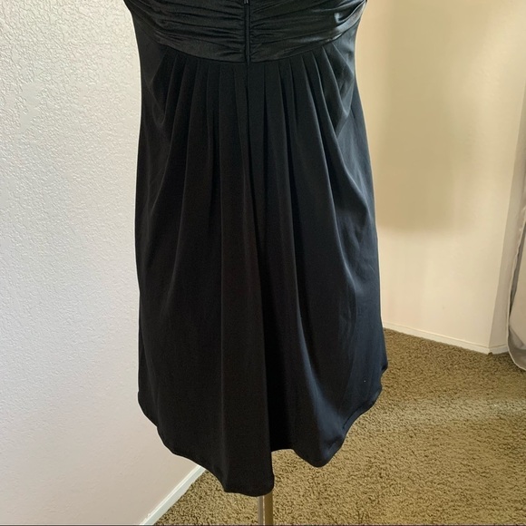 Davids Bridal Satin Jersey Empire Waist Mini Dress - Picture 8 of 12